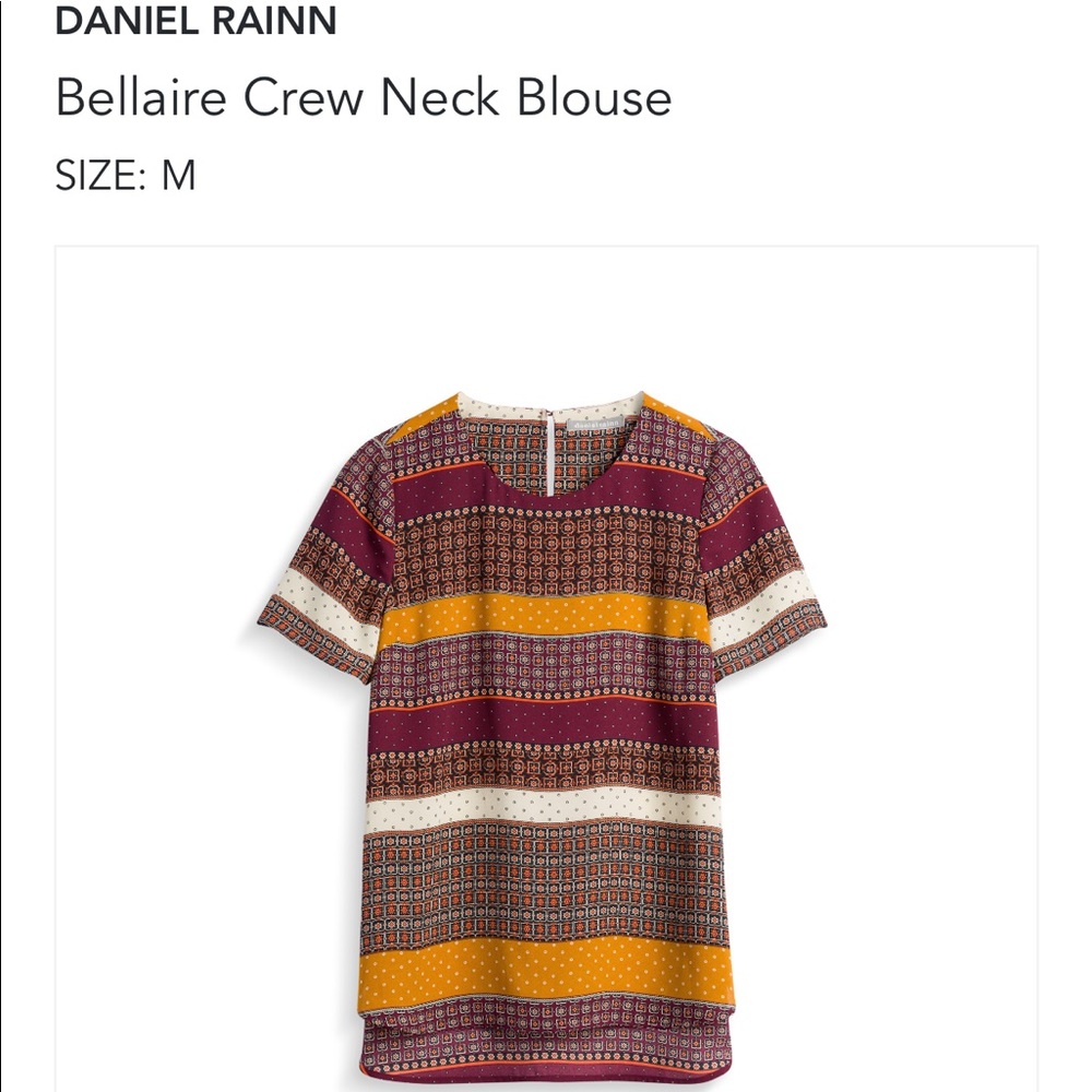 Daniel Rainn Crew Neck Blouse NWT Sz Md